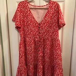 Red floral dress